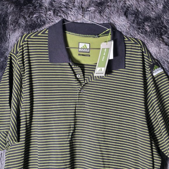 Adidas Equipment EQT Golf Polo Shirt Mens XL Black Olive Striped NWT - Picture 2 of 11